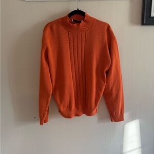 Orange Cable Knit Sweater